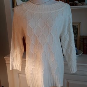 Sag Harbor cable light weight fisherman sweater tunic